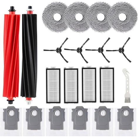 21 pièces Kit d'accessoires pour Roborock Qrevo Master/Qrevo Slim aspirateur robot, 2 brosse principale, 4 Chiffons (1/5)