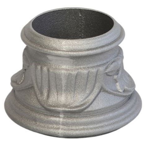Base ou chapiteau pour tube lisse, décoration florale - Hauteur 97mm base diamètre Ø140mm pour tube Ø80mm - Aluminium - DECO FER FORGE