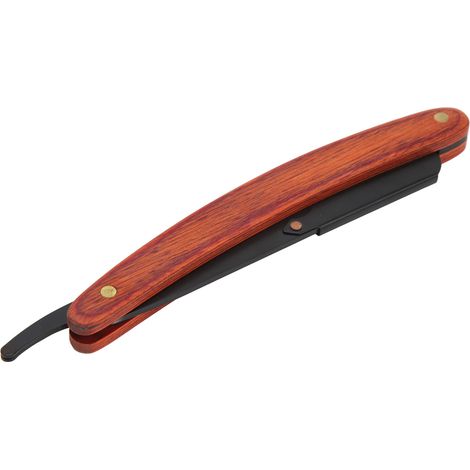 Porte-lame de barbe en acier inoxydable pour homme, manche en bois, support pour tondeuse à barbe manuelle droite (1/5)