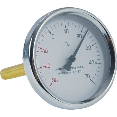 Termometro bimetallico attacco posteriore Ø80 – Guaina L 50 mm – Codice 110545