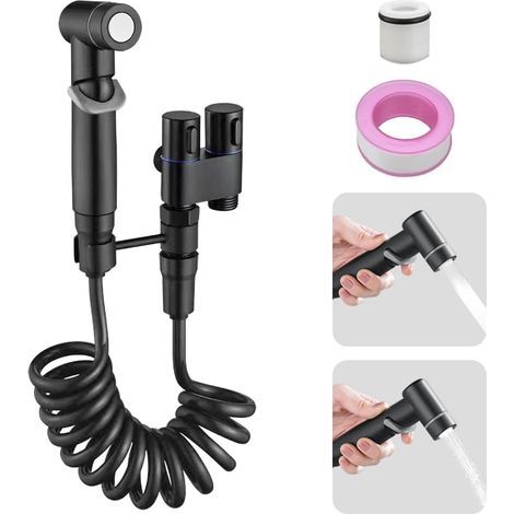 Bidet-Staubwedel, Bidet-Leuchte mit 1 Einlass - Steuerung für 2-Wege-Betrieb, Staubwedel-Set mit Hauptdruckregelung für Damenhygiene, Haustiernutzung und Schaum. (1/5)