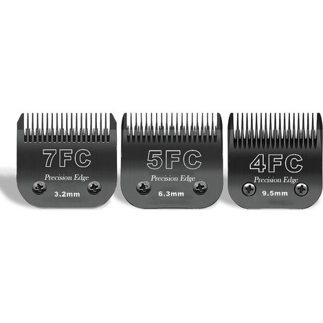 Lames de Tondeuse pour Chien en Acier Inoxydable 7FC/5FC/4FC, compatibles avec Les séries 45-50/A5/KM10, Lot de 3-Noir (1/5)