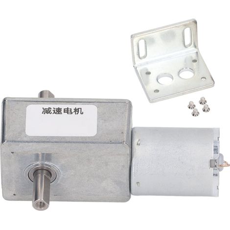 Moteur à vis sans fin double arbre 12mm, auto-bloquant réversible, couple élevé, réducteur de vitesse 12V 50RPM