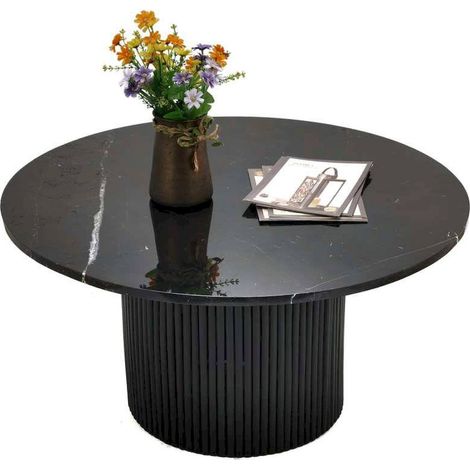 Table basse élégance en marbre noir pour salon chic - Marbre noir ébène