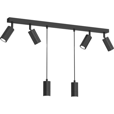 Barra 90 cm nero opaco 6 faretti GU10 Link Luminex