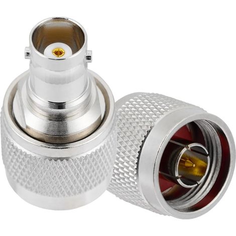 2 Pièces Adaptateur Coaxial RF N Mâle vers BNC Femelle 50 Ohm Adaptateur d'Antenne N vers BNC pour Câble d'Extension Antenne Radio (1/5)