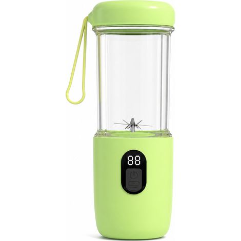 Blender Portable Rechargeable Vert, 16 Lames, Écran Numérique, Batterie 1500 mAh, Recharge USB-C (1/5)