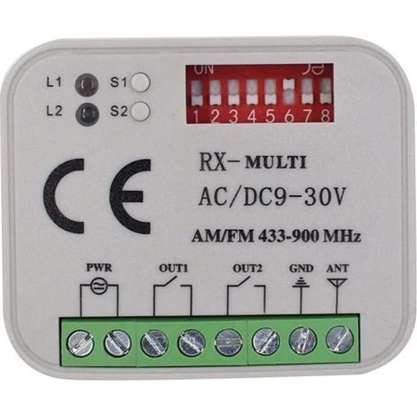 royaluxe -Radio Récept Universelle RX Multi 433-900 Mhz Compatible avec FAAC, BFT, Nice, Sommer, Kartokner . (1/5)