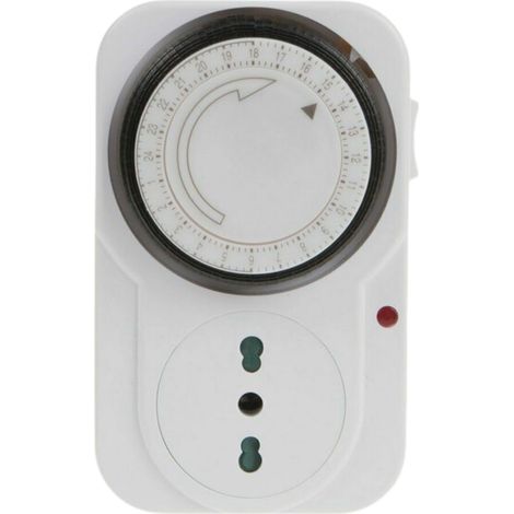 Presa Elettrica Temporizzata Analogica 24 ore Orologio Timer Meccanico (1/2)