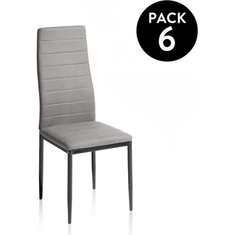Pack 6 sillas de comedor Yuri Gris Oscuro - Negro 39cm (ancho) x 97cm (alto) (1/5)