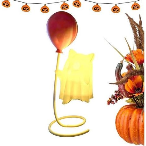Figurine fantôme LED avec ballon - effrayante mais - décoration d'Halloween (fantôme) (1/5)
