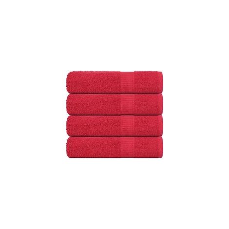 Asciugamani da bagno FROGN, set da 4, rossi, 70 x 140 cm, 360 g/m² - Crezuo (1/4)