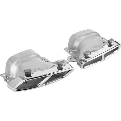 Embouts d'échappement quadruples en acier inoxydable, 2 pièces, adaptés à MercedesAMG A45 W176 CLA45 C117 20132018 (argent chromé) (1/4)
