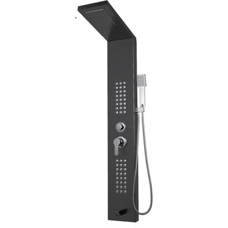 Ensemble de douche mitigeur thermostatique intelli Système de panneau de douche à lumière LED ， robinet de douche à effet pluie cascade ， douche de baignoire à jets de massage SPA avec robinets de bai (1/5)
