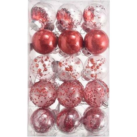 30pcs 6cm Christmas Balls Christmas Tree Decoration Plastic Christmas Ball Ornaments Sparkling Decorative Hanging Ornaments for Christmas