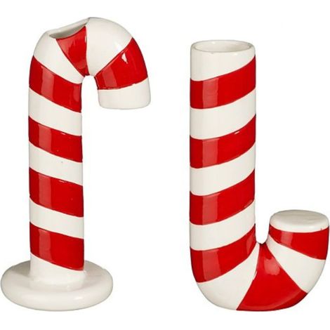 DECORAZIONE NATALIZIA, VASO A FORMA DI BASTONCINO DI ZUCCHERO, 10.5X5X20CM, MODELLO ASSORTITO, NATALE, DECORAZIONI NATALIZIE