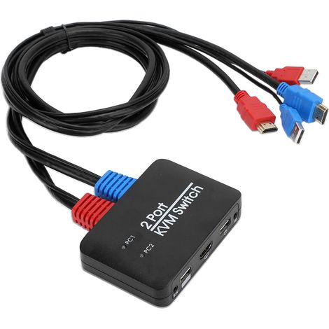 Commutateur KVM USB 2.0 HDMI 2 Ports pour PC, Mac, Linux, Android - Switch USB HDMI (1/5)