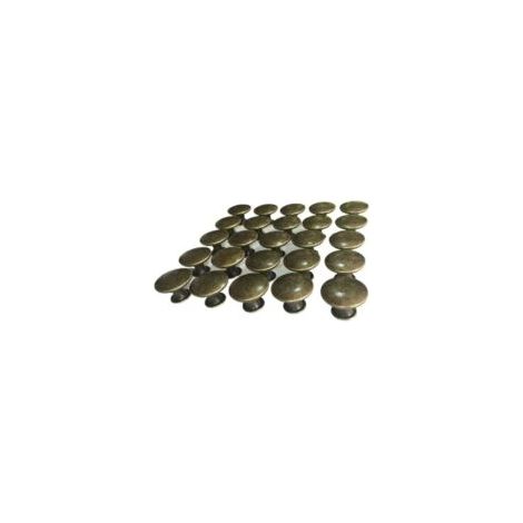 Tiradores para muebles - 10 pomos vintage de latón antiguo de 30 mm para cajones de armarios de cocina, cómodas y roperos, bronce antiguo - Crezuo (1/4)