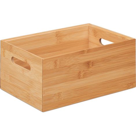 Pratica scatola portaoggetti impilabile soggiorno 14 x 30 x 20 cm in bambù naturale 130012728