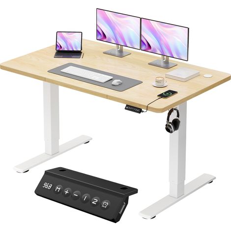 Bureau Assis-Debout Électrique 120x60cm, USB (1/5)