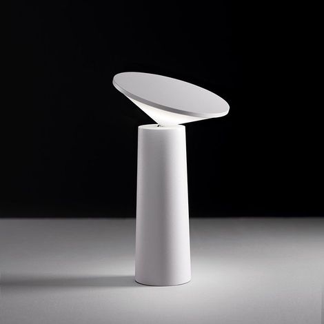 GROOFOO Lampe de table design rechargeable lampe à poser LED tactile - Dimmable Titane lampe de chevet USB 5W lampe de bureau sans fil avec batterie Blanc (1/4)