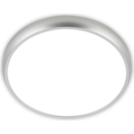 Plafonnier LED IP44 Blanc Neutre Chrome Mat 37,5 cm (1/5)