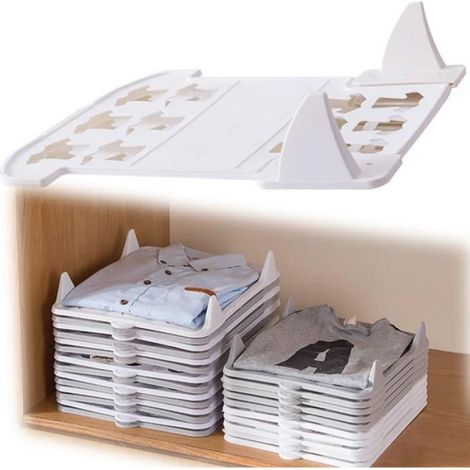 Organiseur De Vêtements - Polypropylène - Multicouche Empilable - Anti-Froissement - Pour T-Shirts Et Chemises - 1 Pièce (1/5)
