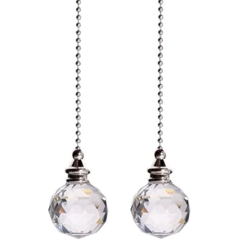 chaînes pour ventilateur de technologie, câble de cristal pour lampe de dortoir, chaîne décorative pour ventilateur, collier pour lampe de technologie, extenseur de chaîne de ventilateur (transparent) (1/5)