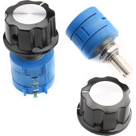 2Pcs potentiometre 10k ohm potentiomètre rotatif 3 bornes Linéaire Potentiomètre Variable Résistance 2pcs A03 bouton 3590S-2-103L (1/5)