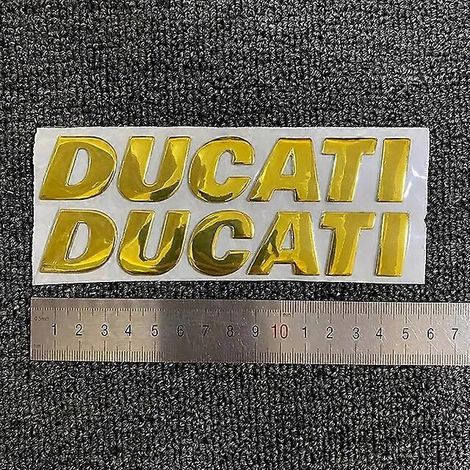 Autocollants 3D en gel avec logo Ducati pour moto et véhicule - Couleur : RJ052JIN (1/4)