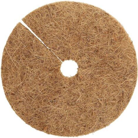 QORVA-12 morceaux de tapis de cocotier pour pots de fleurs, tapis plats, tapis de noix de coco déchiquetés avec ouvertures rondes pour protéger les racines des plantes du gel et de l'hydratation