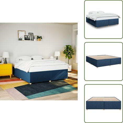Letto con doghe - vidaXL Giroletto senza Materasso Blu 200x200 cm in Tessuto - Letto in legno