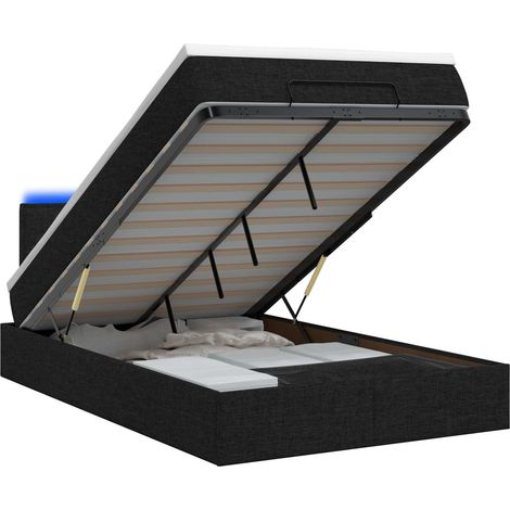 Maison Exclusive - Letto Ottomano con Materasso e LED Nero 120 x 190 cm Tessuto (1/5)