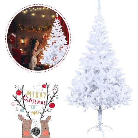 Froadp 240cm Arbre Artificiel de Noël PVC Blanc avec Support Stable et Pointes de Simulation Traditionnel pour Noël Bricolage Artisanat Fête Décoration (1/5)