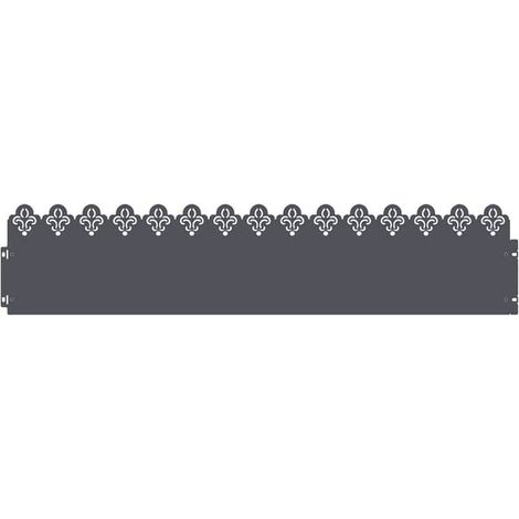 Bandes de bordure de pelouse, paquet de 10, couleur anthracite, 103 x 0,05 x 22 cm, acier. (1/5)
