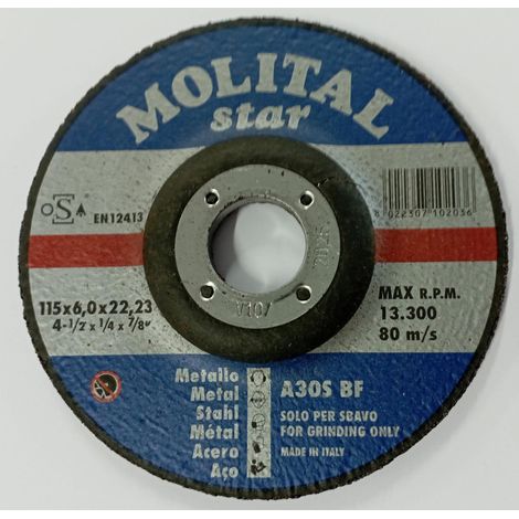 DISCO DA SBAVO PER FERRO MOLITAL Ø 115x6,0 mm (1/2)