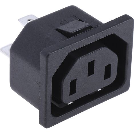 Connecteur IEC Femelle C13 RS PRO, Montage rapide, 15A, fusibles ( Prix pour 1 ) (1/4)