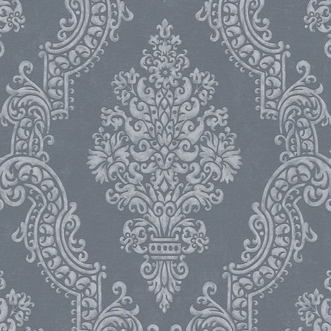 Baroque wallcovering wall Profhome 397657 non-woven wallpaper textured with ornaments shimmering anthracite grey 5.33 m2 (1/5)