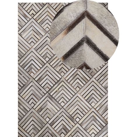 Rug TEKIR Beige 140 x 200 cm Leather (1/5)