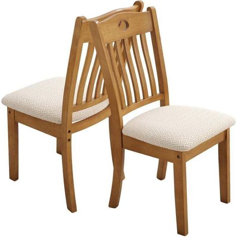 Lot de 4 housses de chaise extensibles en jacquard, housses de siège de chaise de salle à manger, amovibles et lavables (avec sangles au dos) (1/3)