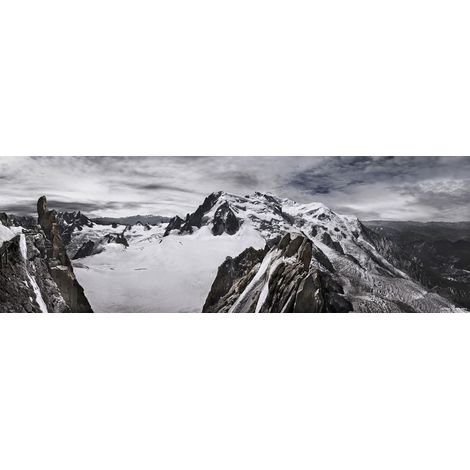 Tableau sur toile domaine du Mont Blanc 30x97 cm - Impression sur Toile Murale Décorative - Image imprimée en HD sur Toile - Toile sur Châssis en Bois FSC - Fabriqué en France (1/4)