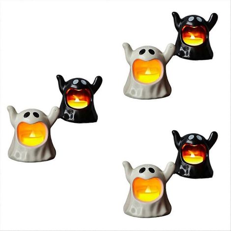Décorations d'Halloween fantômes, bougies LED à piles, bougies sans flamme (1/5)