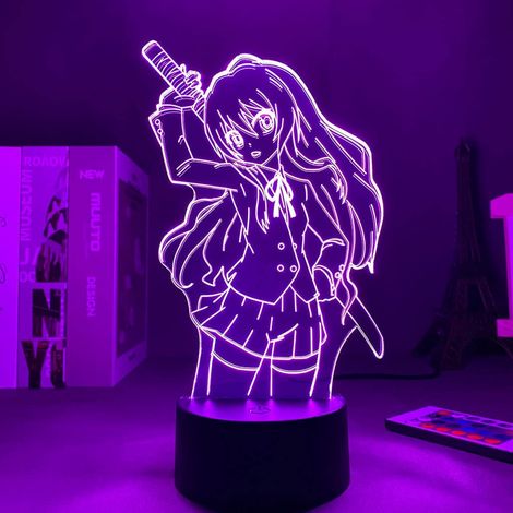 Lampe de nuit LED 3D Anime Toradora Taiga Aisaka, décoration de chambre, cadeau (1/5)