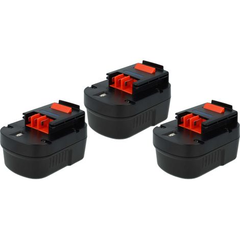 EXTENSILO 3x Akku kompatibel mit Black & Decker CP122K, CP122KB, CP12K, CDC120AK, CDC120ASB Elektrowerkzeug (3300 mAh, NiMH, 12 V)