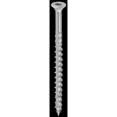 Vis à bois zinguée blanc - tête fraisée - filetage partiel - empreinte torx - pointe anti-fendage 8 x 100 - Boîte de 50