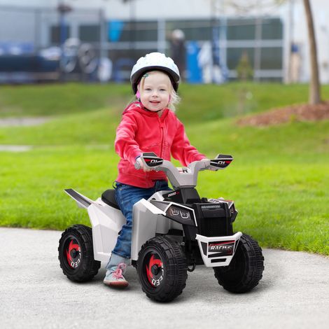 Quad électrique Blanc pour enfants 6V pour de 18 à 36 mois avec vitesse avant et arrière de 2,5 km/h (1/4)