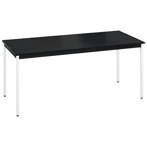 Table multi-usage plateau noir L 180 x P 80 cm Zonza - Piètement blanc - Maxiburo