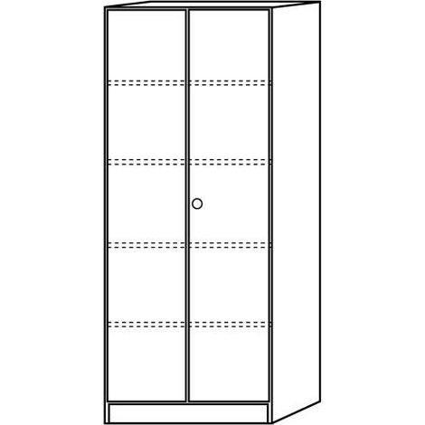 Schrank H2004xB800xT420mm Ahorn 2 Türen Knaufgriff abschließbar HAMMERBACHER (1/2)