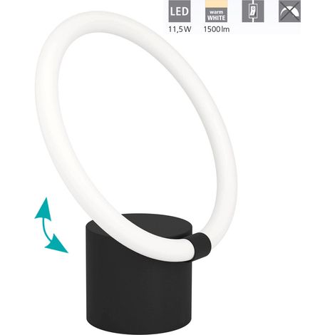 Lampe de table caranacaca plastique blanc LED 11,5W 3000K L: 26 cm b: 5 cm H: 26 cm avec interrupteur de câble (1/5)