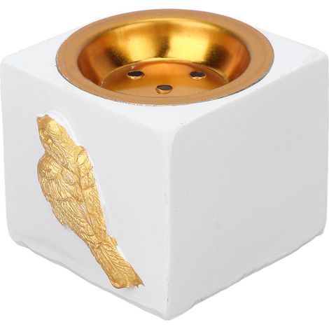 Brûleur d'encens carré en résine de style européen, décoration simple pour la maison, poêle d'aromathérapie pour salon ou bureau (1/5)